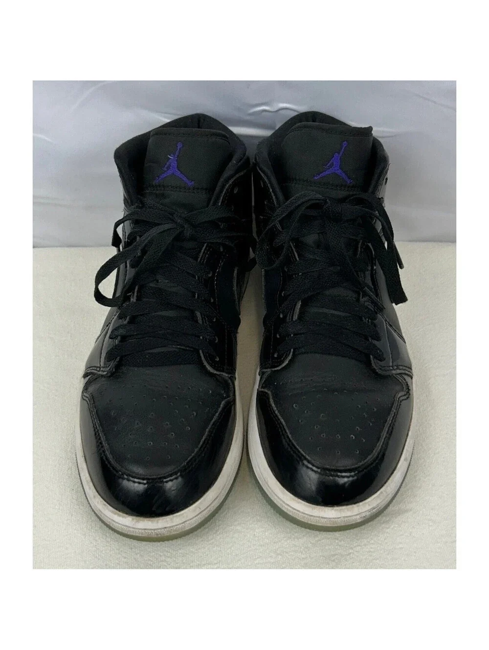 Air Jordan 1 Mid DV1308-004 Black Leather Men's Size 9 Shoes
